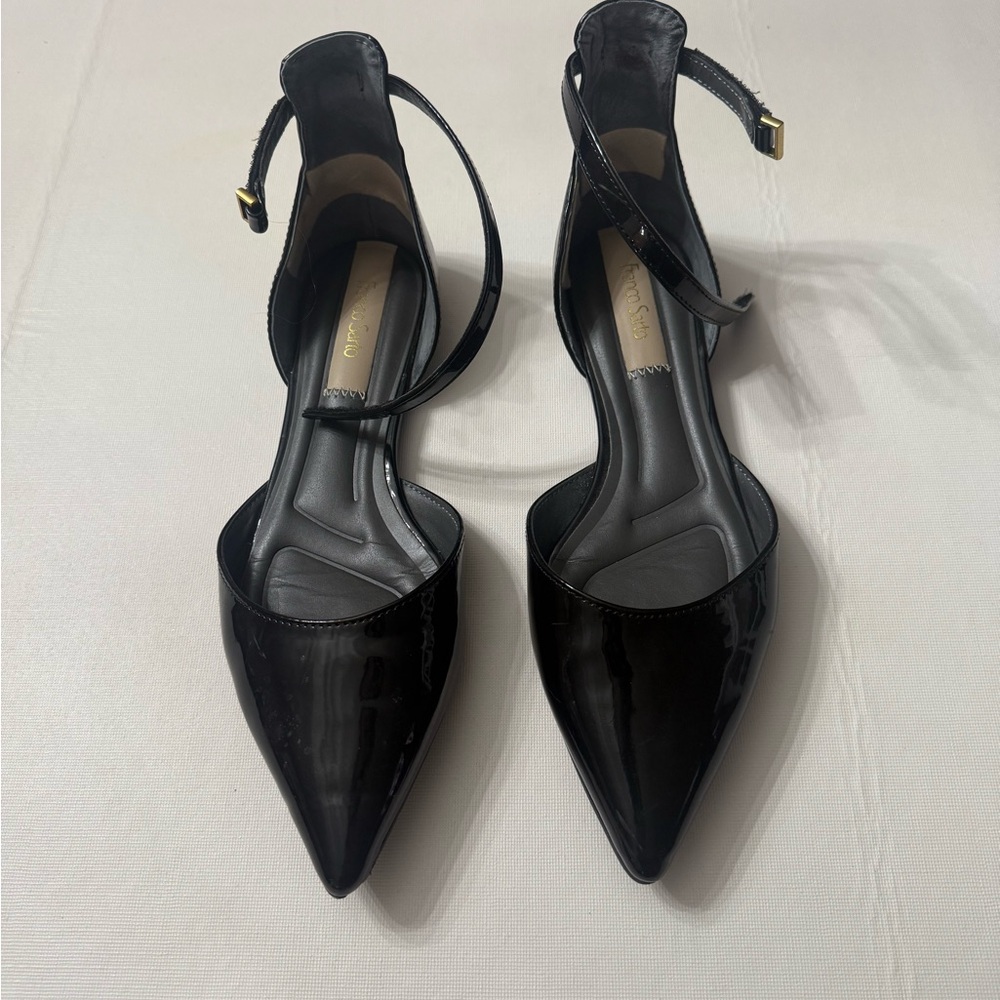 Franco Sarto Black Patent Heels